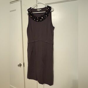 Boden Black Dress with Embellished Neckline